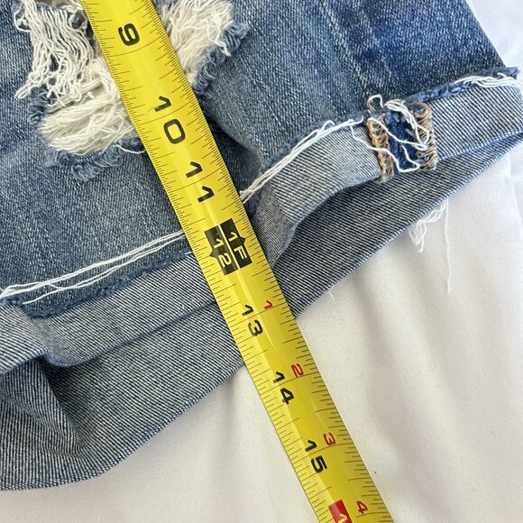 American Eagle Denim Jean Shorts Womens 6 Next Level Stretch Distressed Lace - Picture 6 of 7